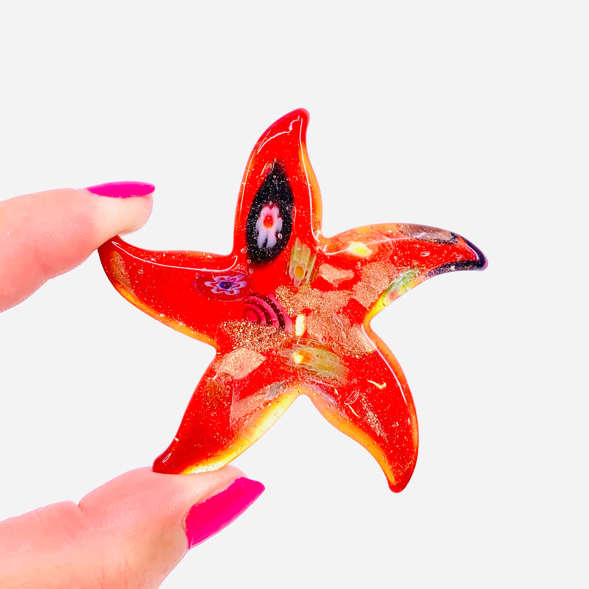 Pocket Glitter Starfish, Red