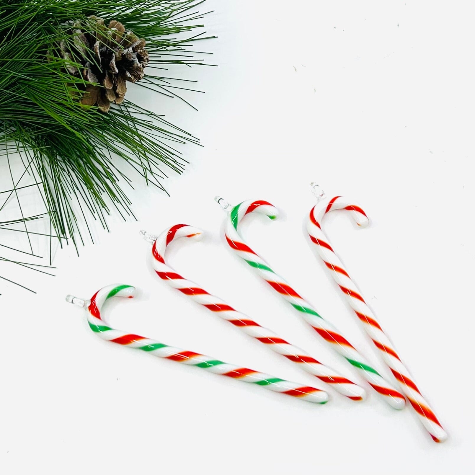 Tiny Animal Glass Straw, Candy Cane - Luke Adams Glass Blowing Studio