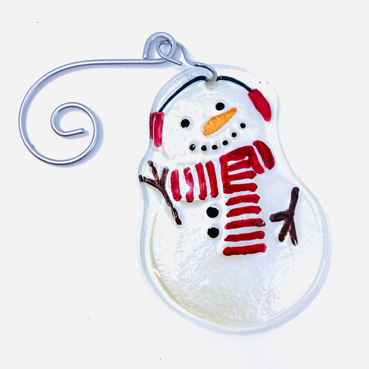 Glass Fusion Ornament 3, Snowman Demdaco 