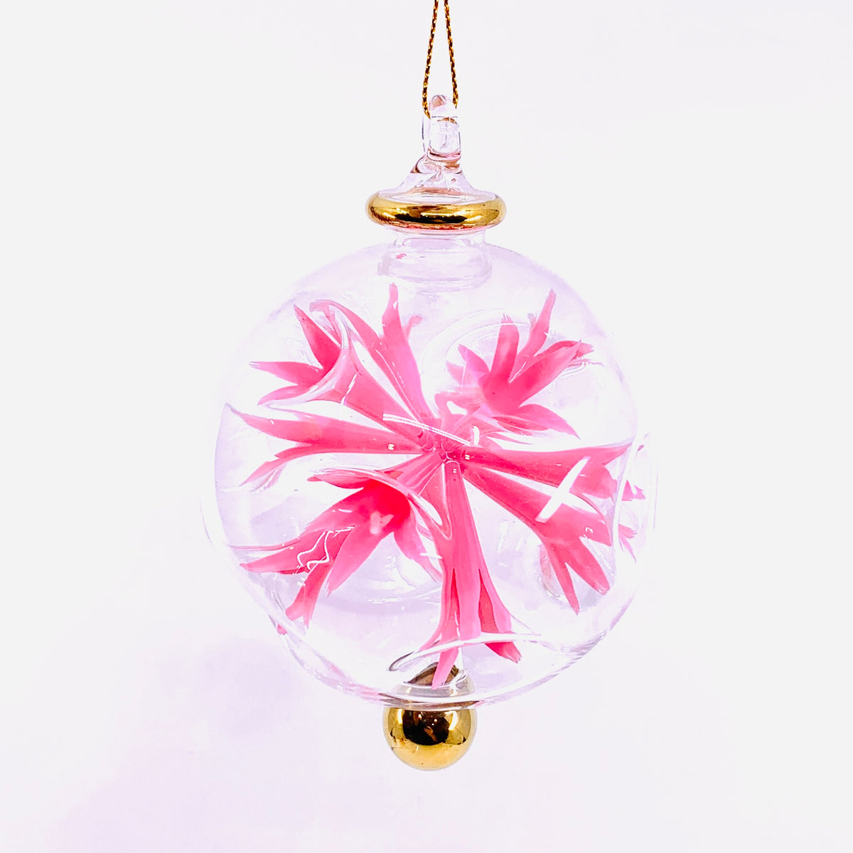 Hand Blown Starburst Ornaments, Pink Large