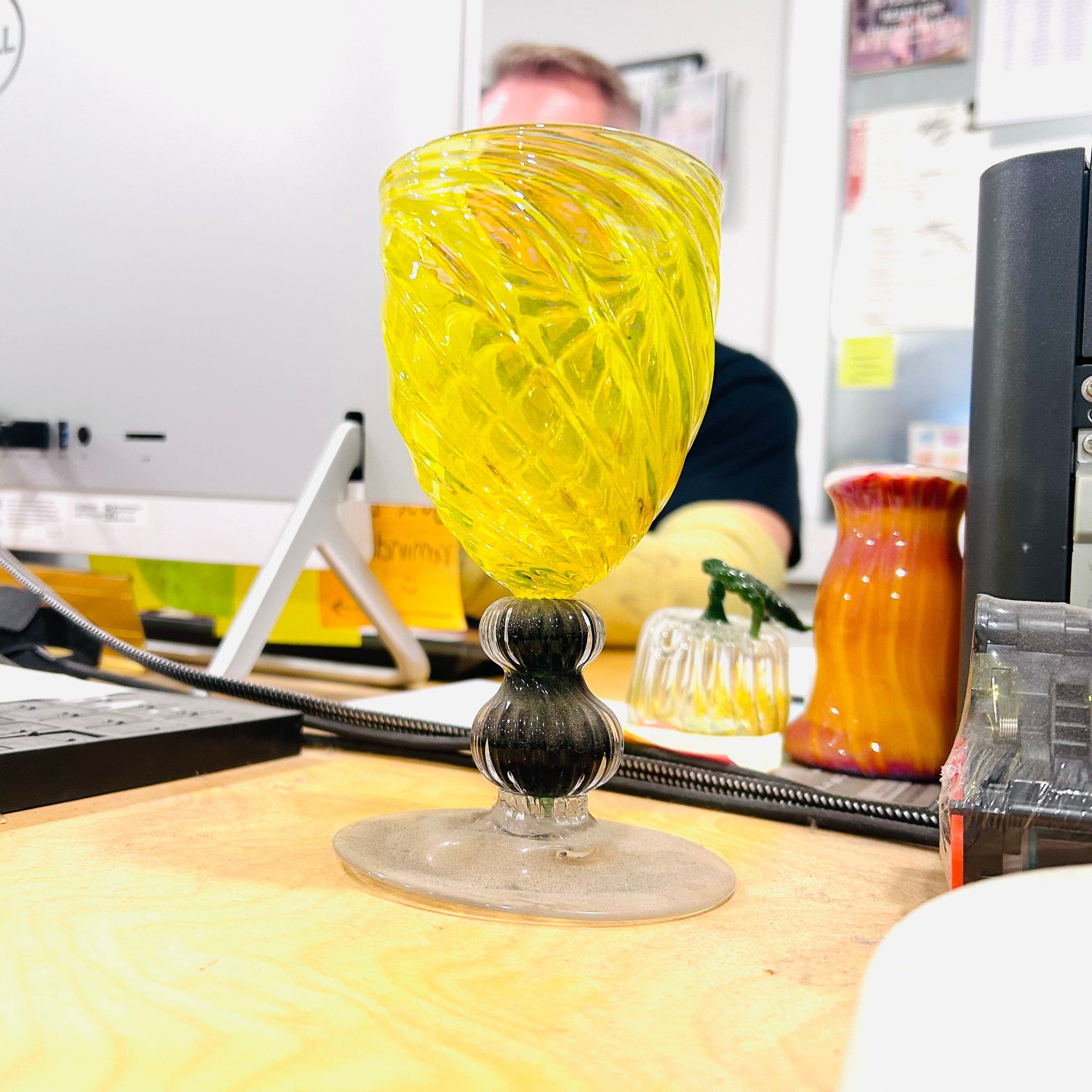 Luke's Desk 107 - Stolen Goblet Ornament Luke Adams Glass Blowing Studio 