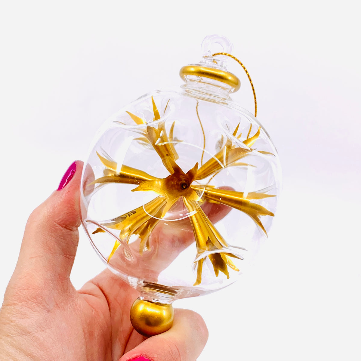 Hand Blown Starburst Ornaments, Gold Large