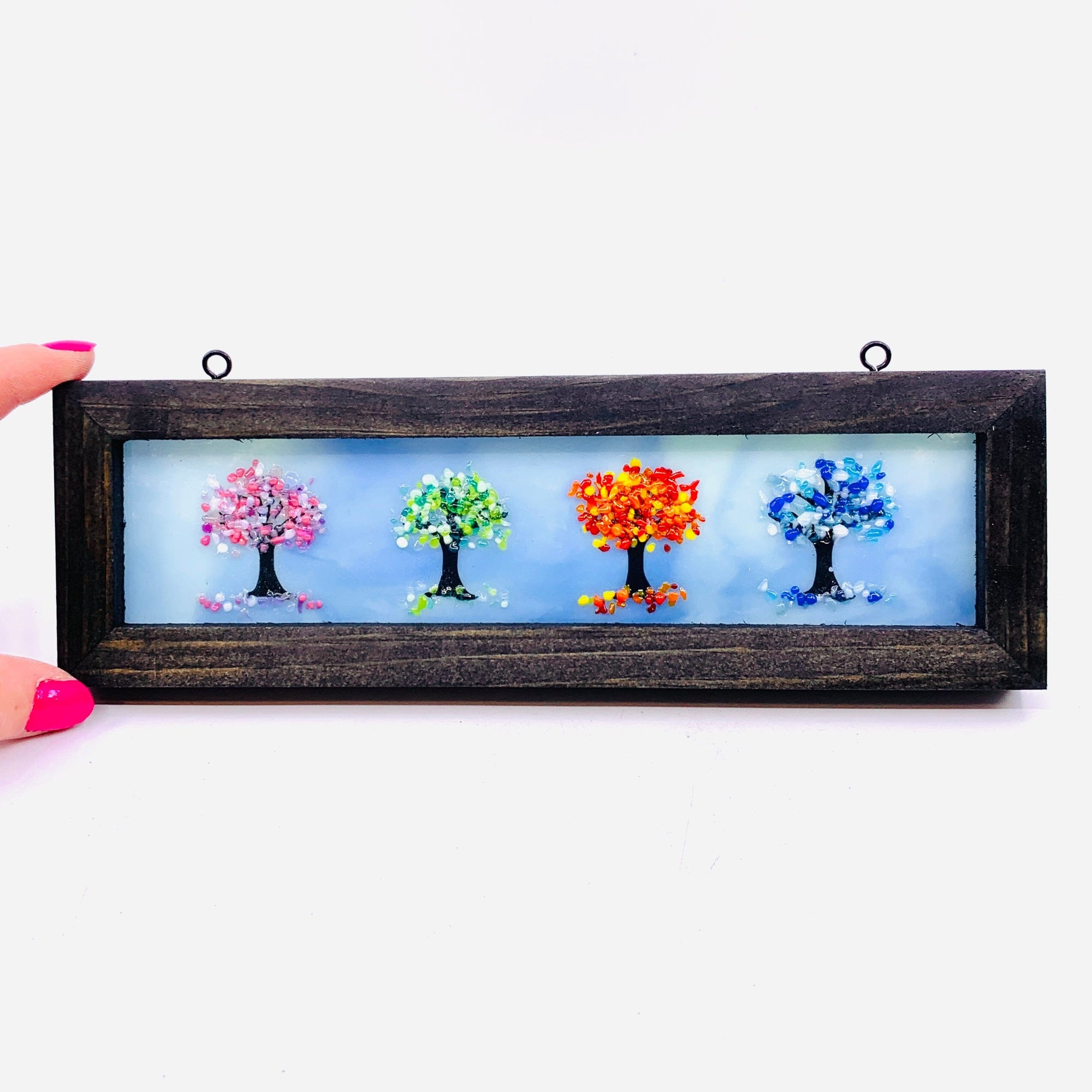 Fused Glass Tree of Life Shadow Box 10, Four Seasons Large Decor Glimmer Glass Gifts 