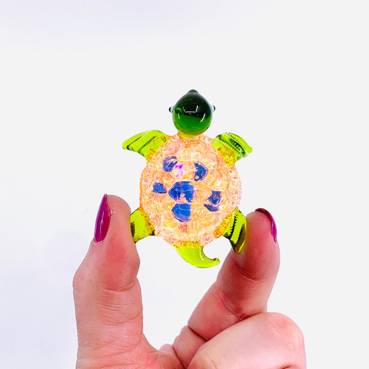 Glass Colorful Shell Turtle, Orange 337 GANZ 