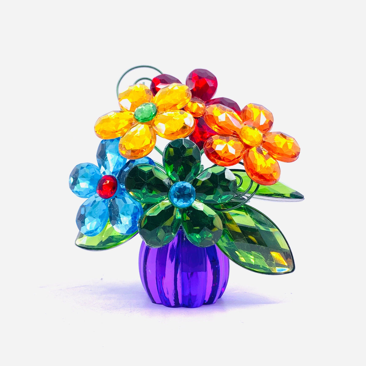 Acrylic Bouquet 14, Rainbow Posies Decor GANZ 