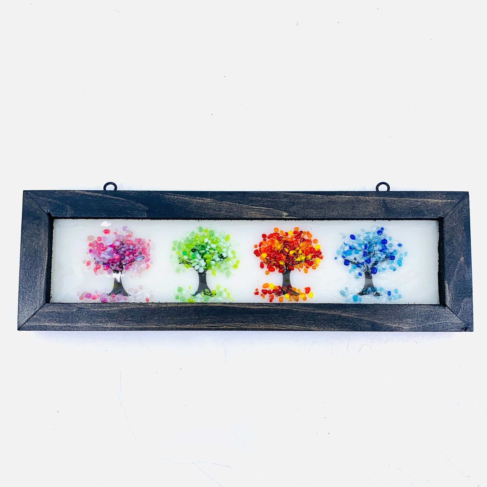 Fused Glass Tree of Life Shadow Box 4, Four Seasons Large Decor Glimmer Glass Gifts 
