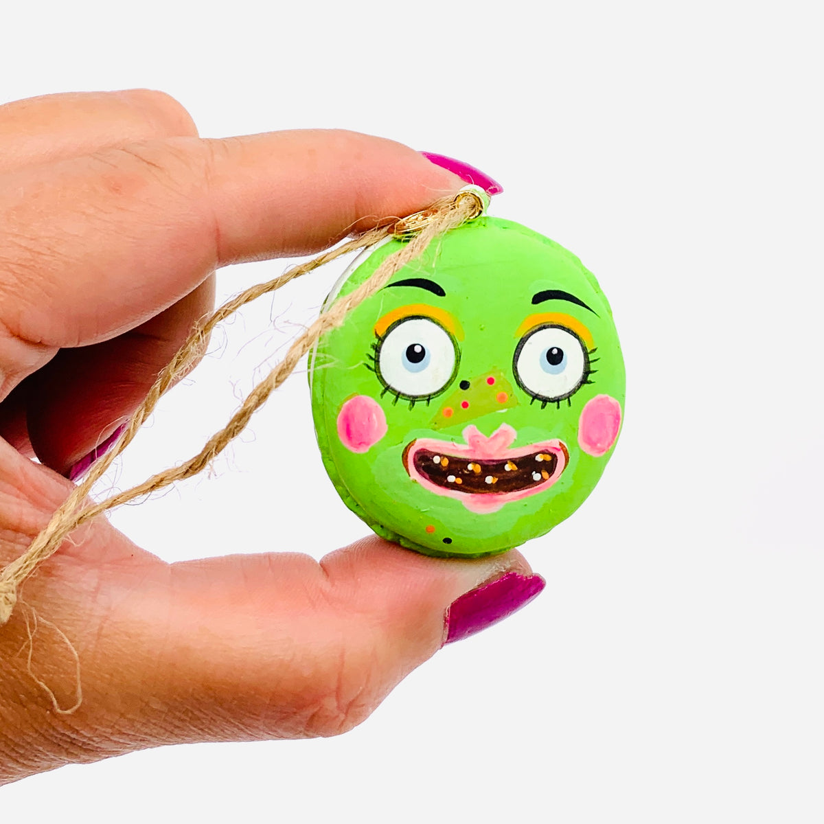 Fun Halloween Macaron Ornaments, Green