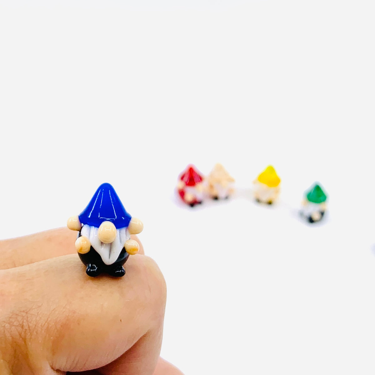 Tiny Glass Rainbow Gnomes, 252 - Blue