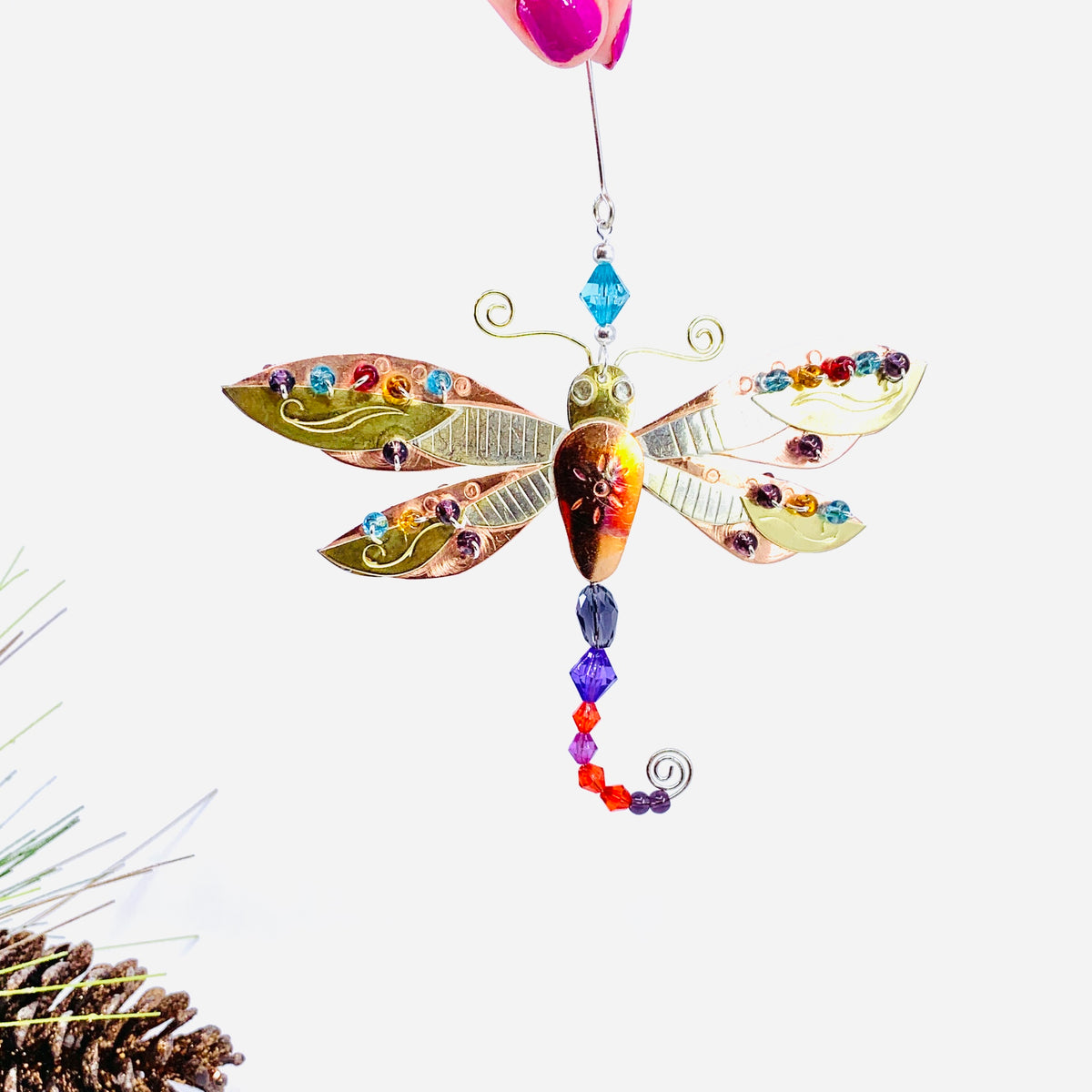 Mixed Metal Ornament Bright Wings Dragonfly, 28