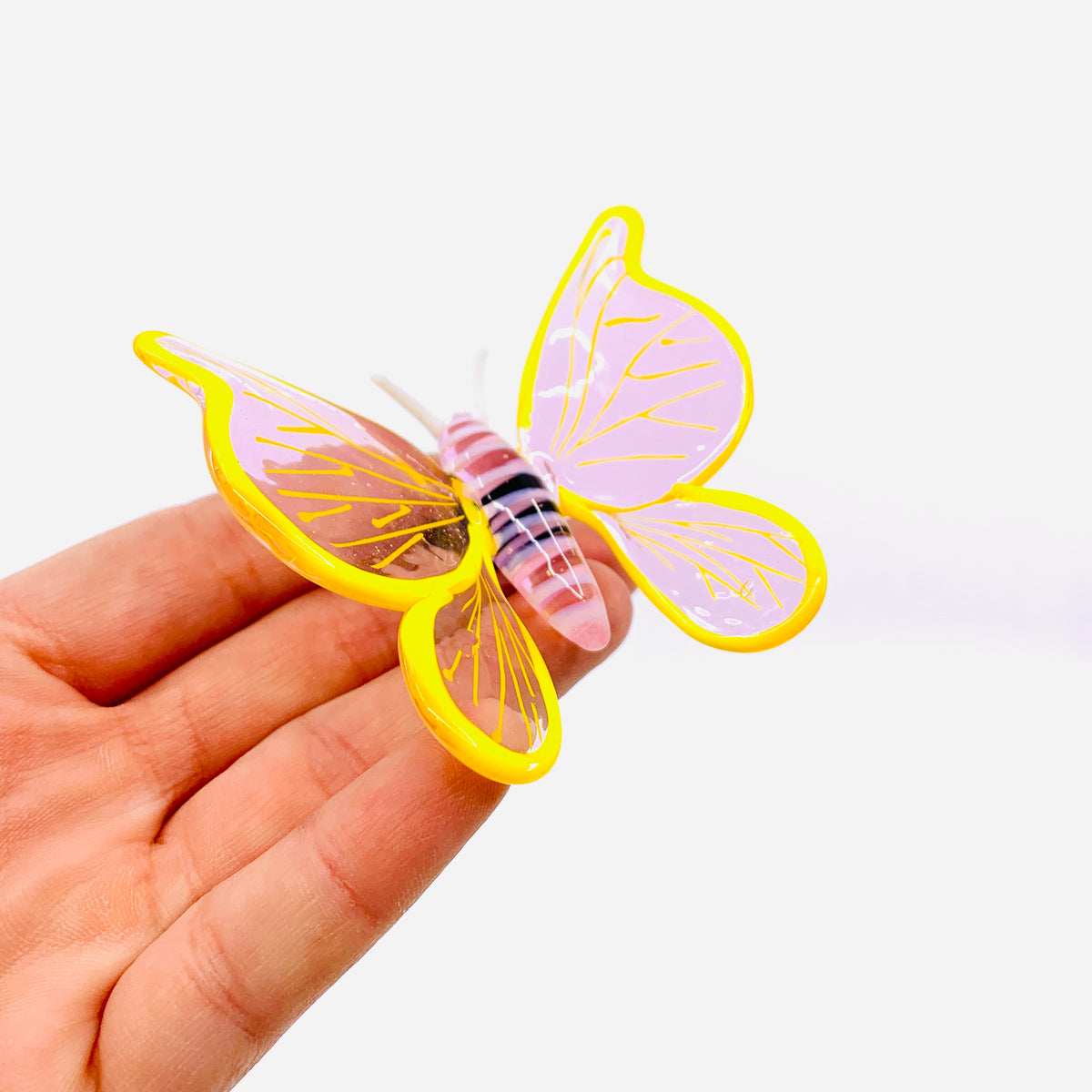 Tabletop Glass Butterfly, Pink 26