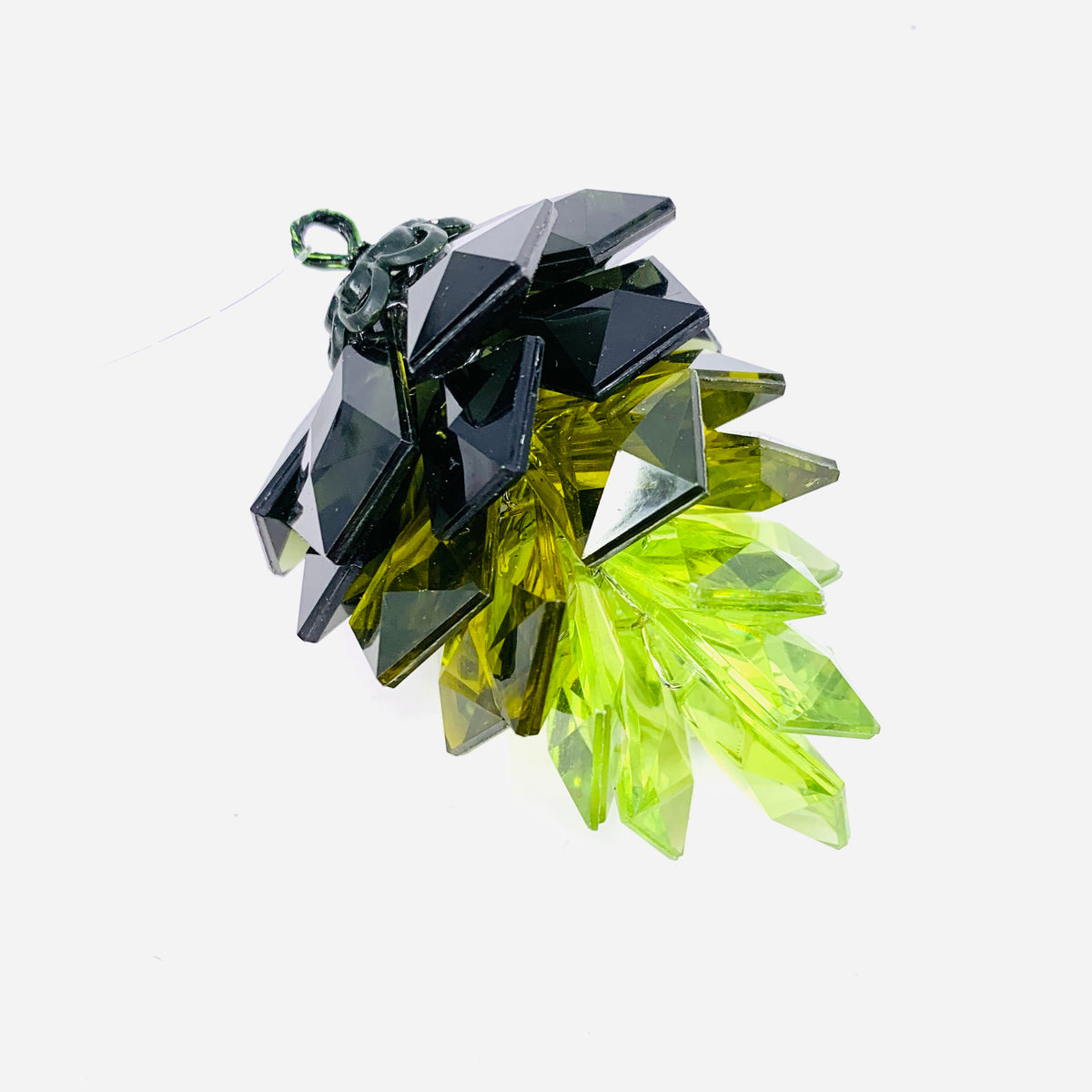 Pine Cone Crystal Ornament, Green