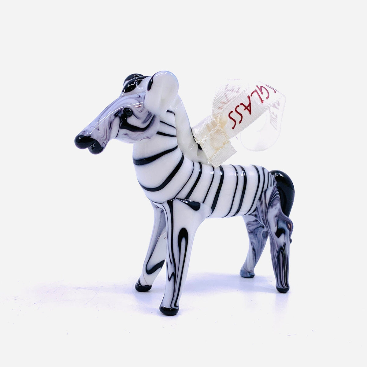 Ribbon Glass Ornament 18, Zebra Art Studio 