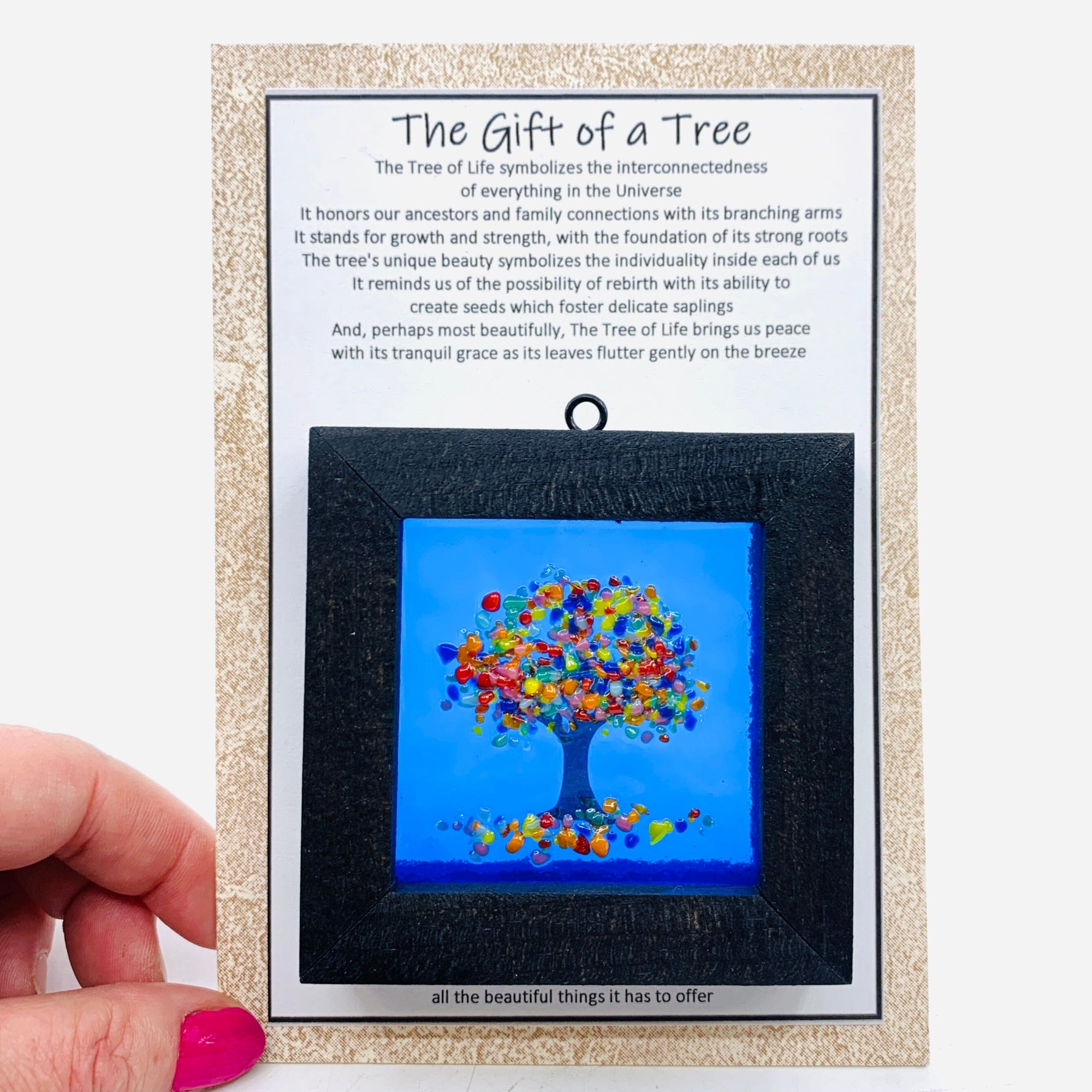 Fused Glass Tree of Life Shadow Box 6 Decor Glimmer Glass Gifts 