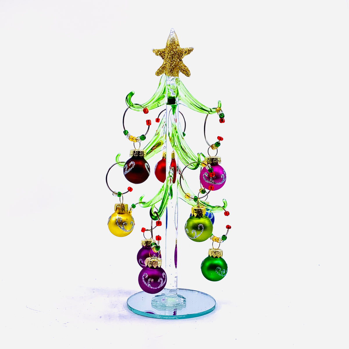 Mini Glass Wine Charm Matte Ornament Tree 25