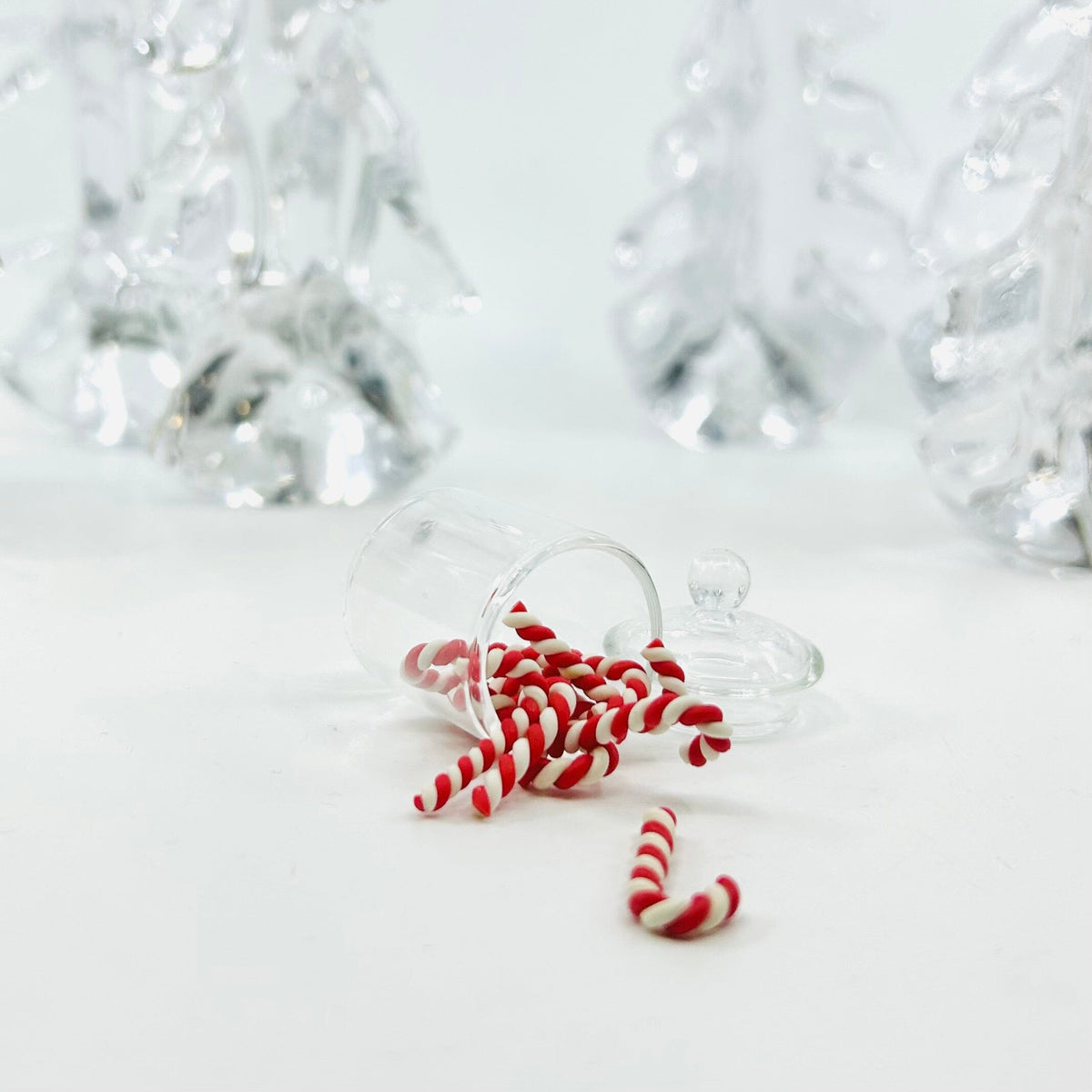 Tiniest Glass Jar of Candy Canes Miniature - 