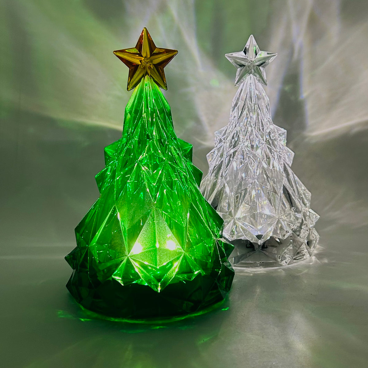 Acrylic Light-Up Crystal Cut Tree, Clear