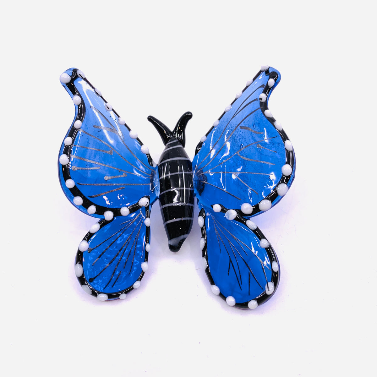 Tabletop Glass Butterfly, Blue 330