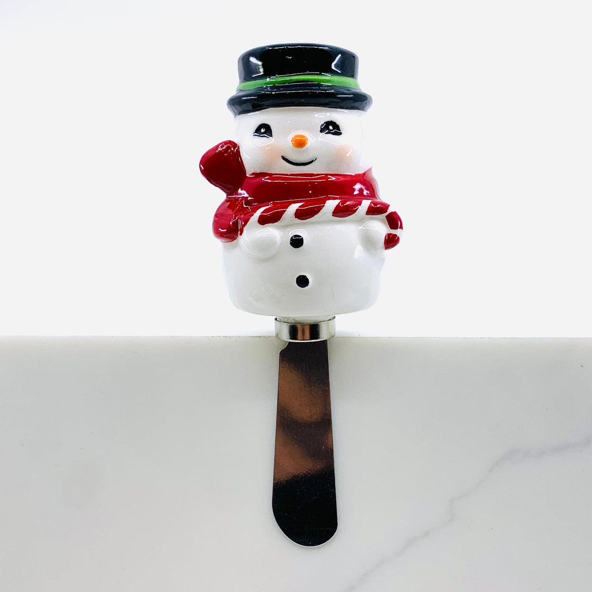 Vintage Holiday Spreader, Snowman with Red Scarf Decor Transpac 