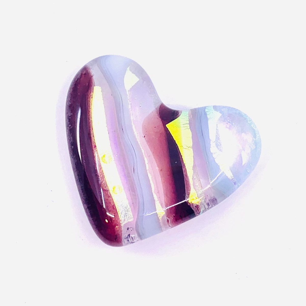 Fused Glass Birthstone Pocket Heart, Alexandrite Miniature Jean 