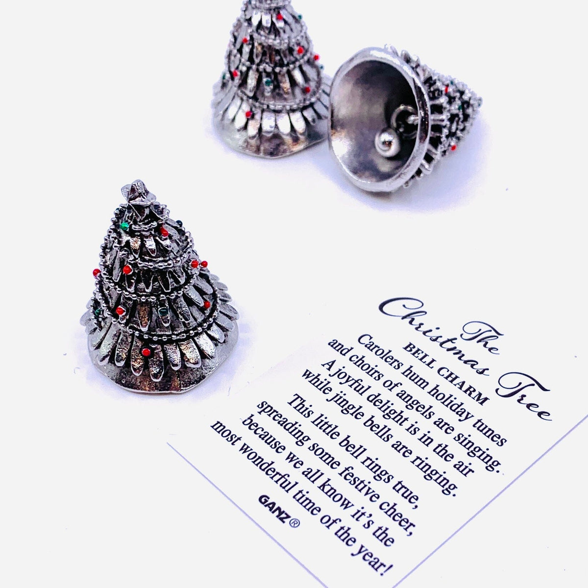 The Christmas Tree Bell Pocket Charm PT3 Miniature GANZ 