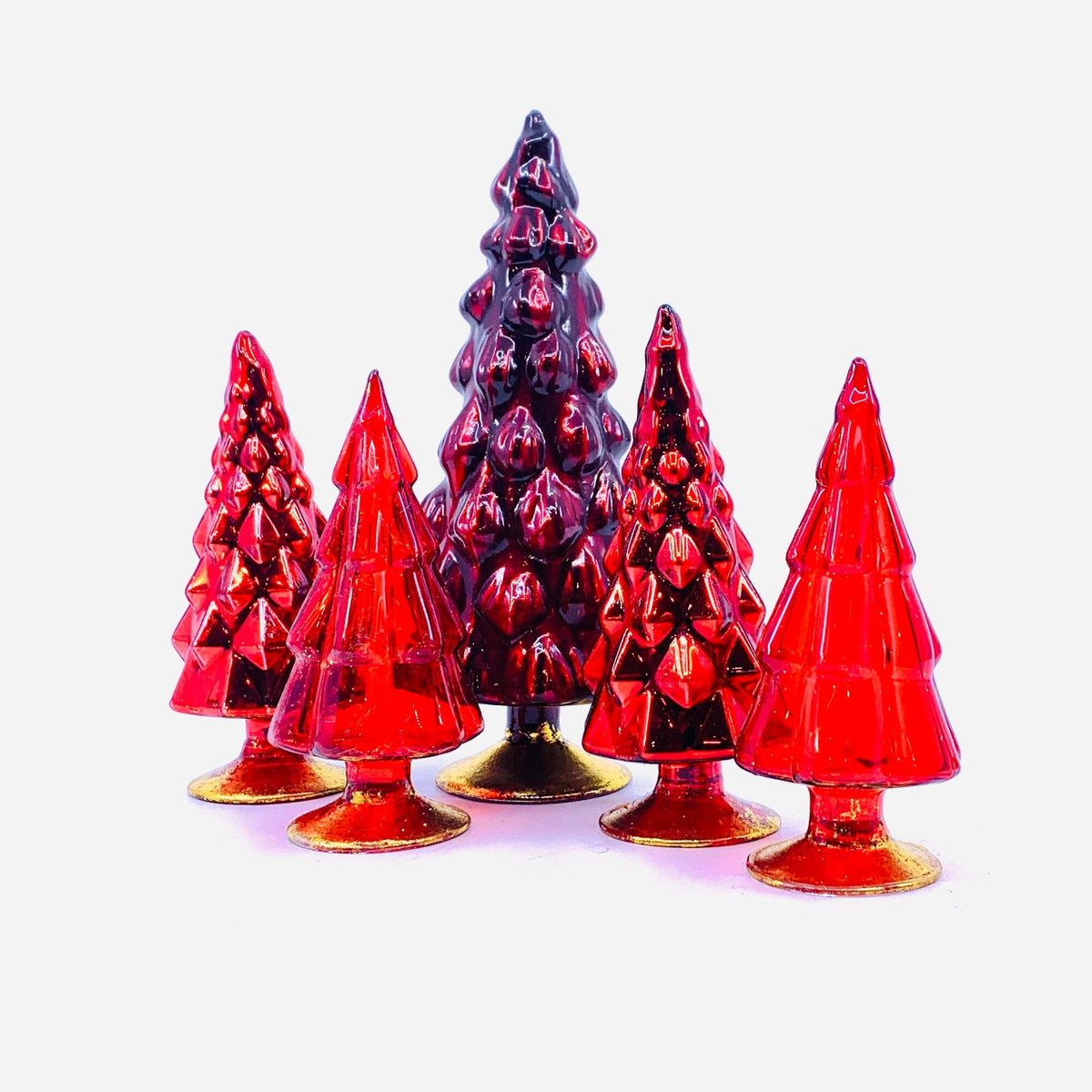 Rainbow Hue Glass Trees, Red Cody Foster &amp; Co 