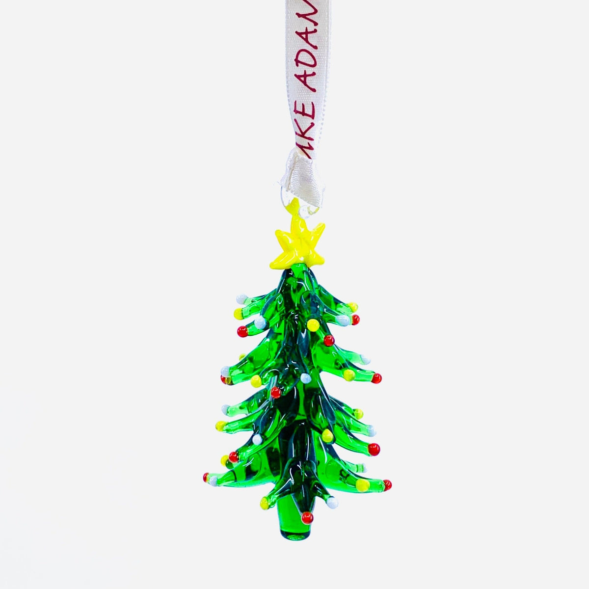 Ribbon Glass Ornament 25, Christmas Tree Art Studio 