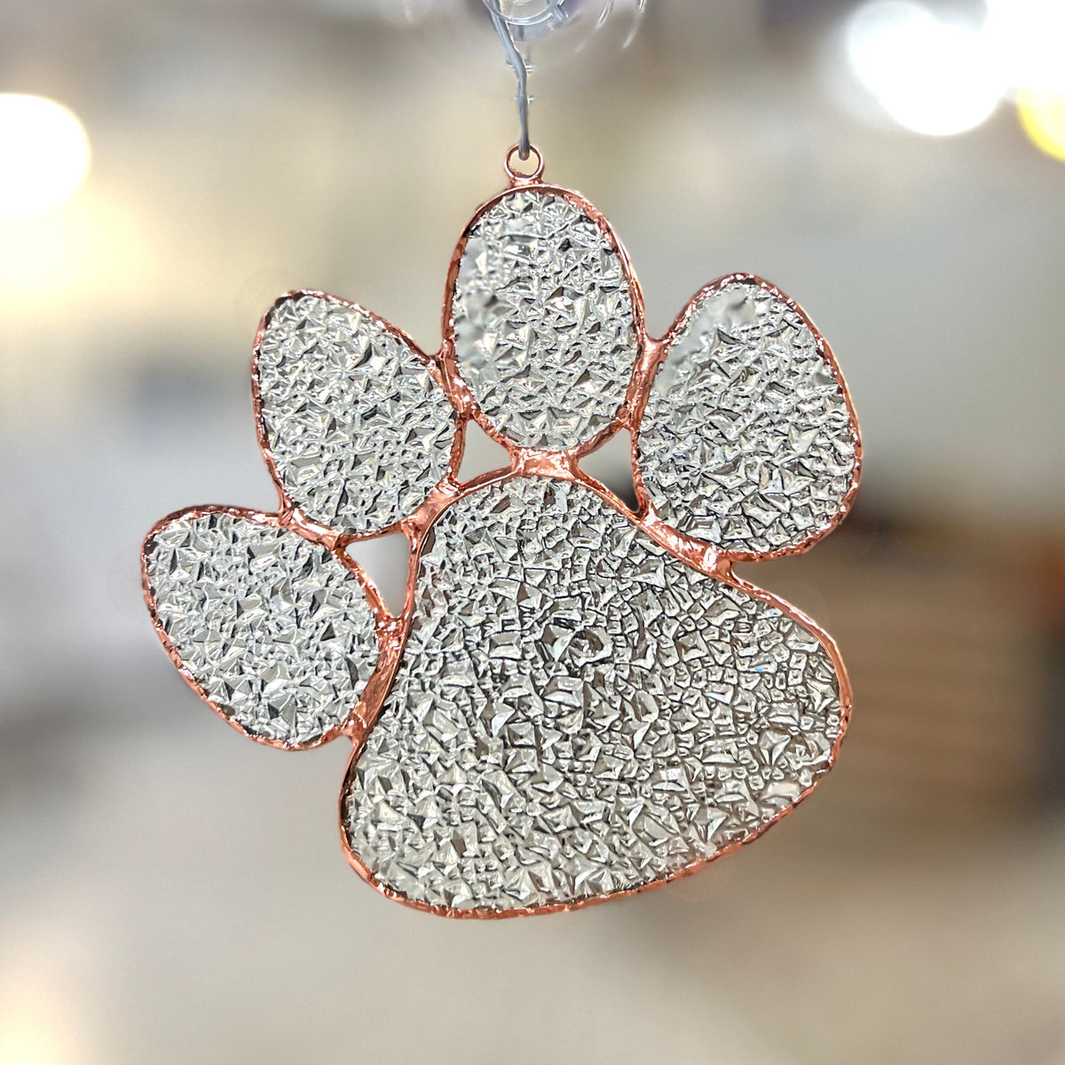 Stained Glass Suncatcher, Paw Print Decor Gift Essentials 