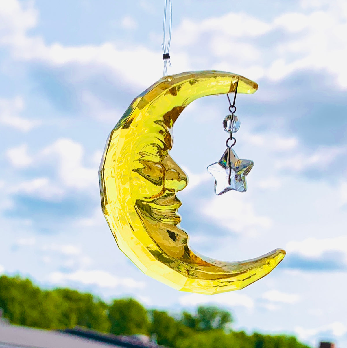 Moon Crystal Ornament, Yellow