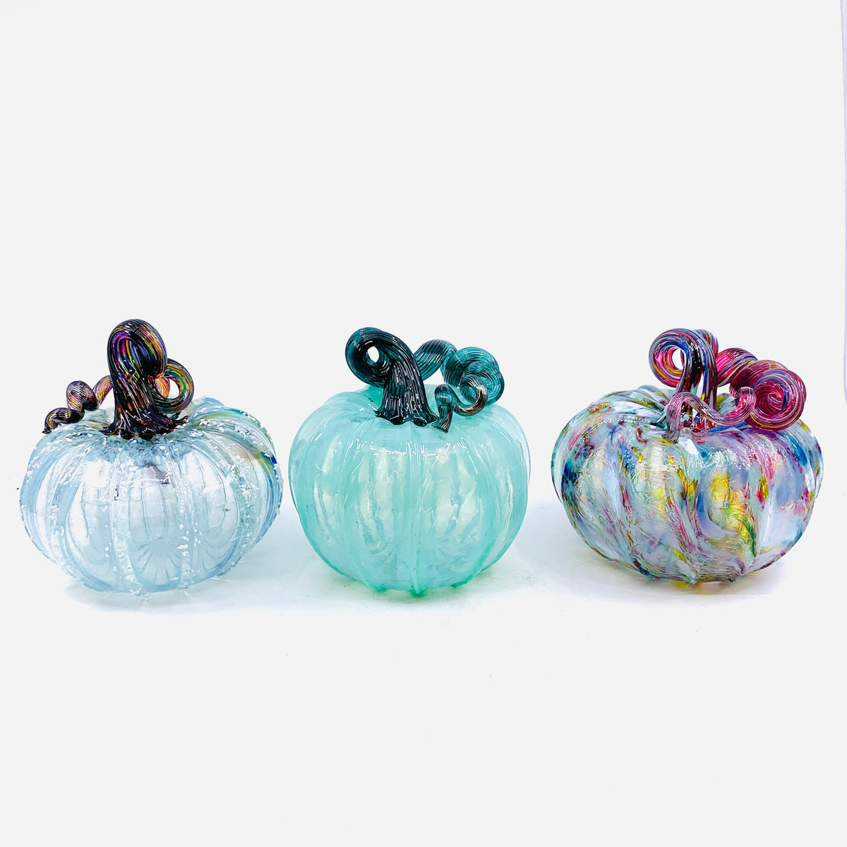 Overproduced Catalog Pumpkin - Tiffany Mint Gabby Luke Adams Glass Blowing Studio 