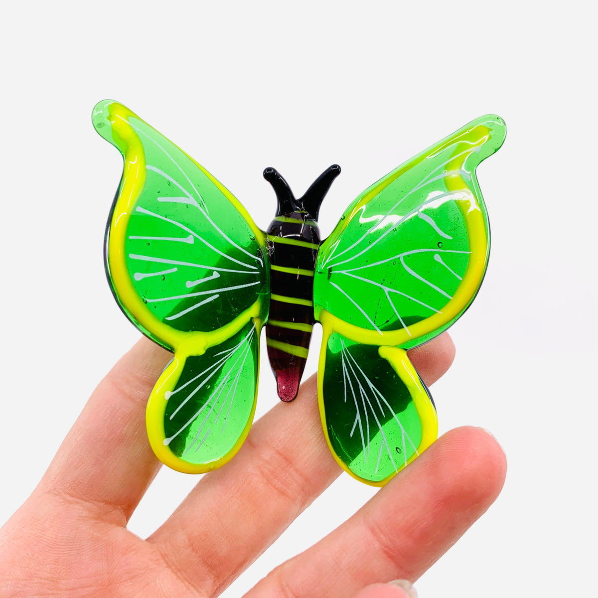 Tabletop Glass Butterfly, Green 13