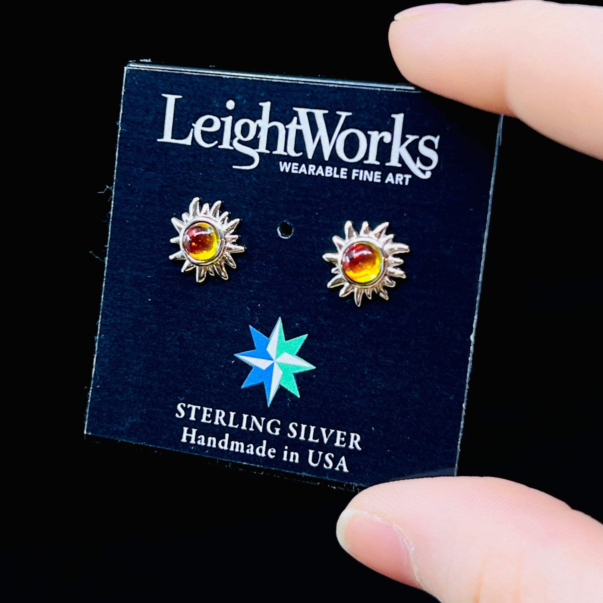 Sun Crystal Stud Earrings Leight Works 