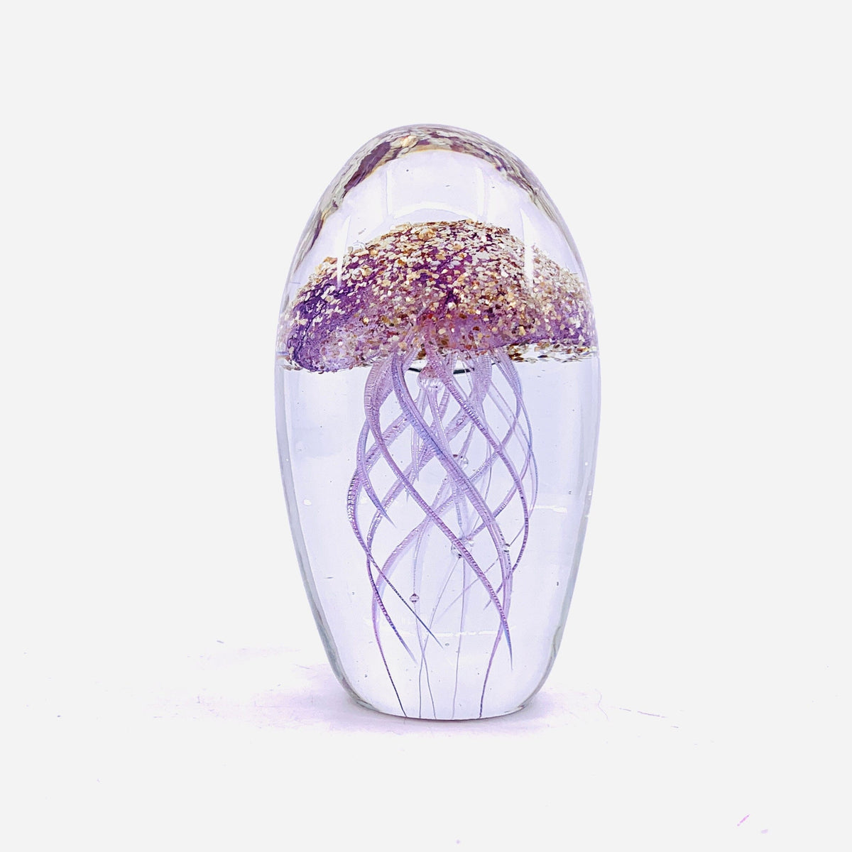 Dome Jellyfish Paperweight 12, Sparkle Gold Violet Decor Chesapeake Bay 