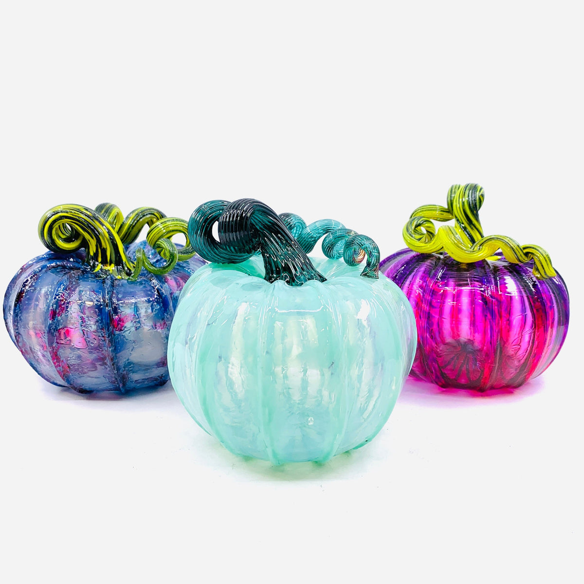 Overproduced Catalog Pumpkin - Tiffany Mint Gabby Luke Adams Glass Blowing Studio 