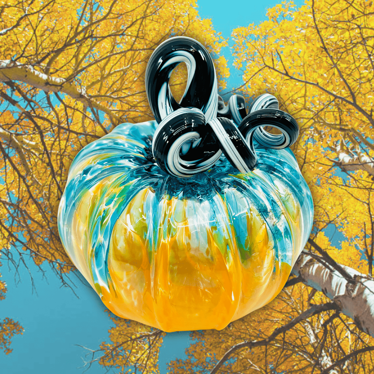 Crisp Fall Day Squat Pumpkin Inspo Luke Adams Glass Blowing Studio 