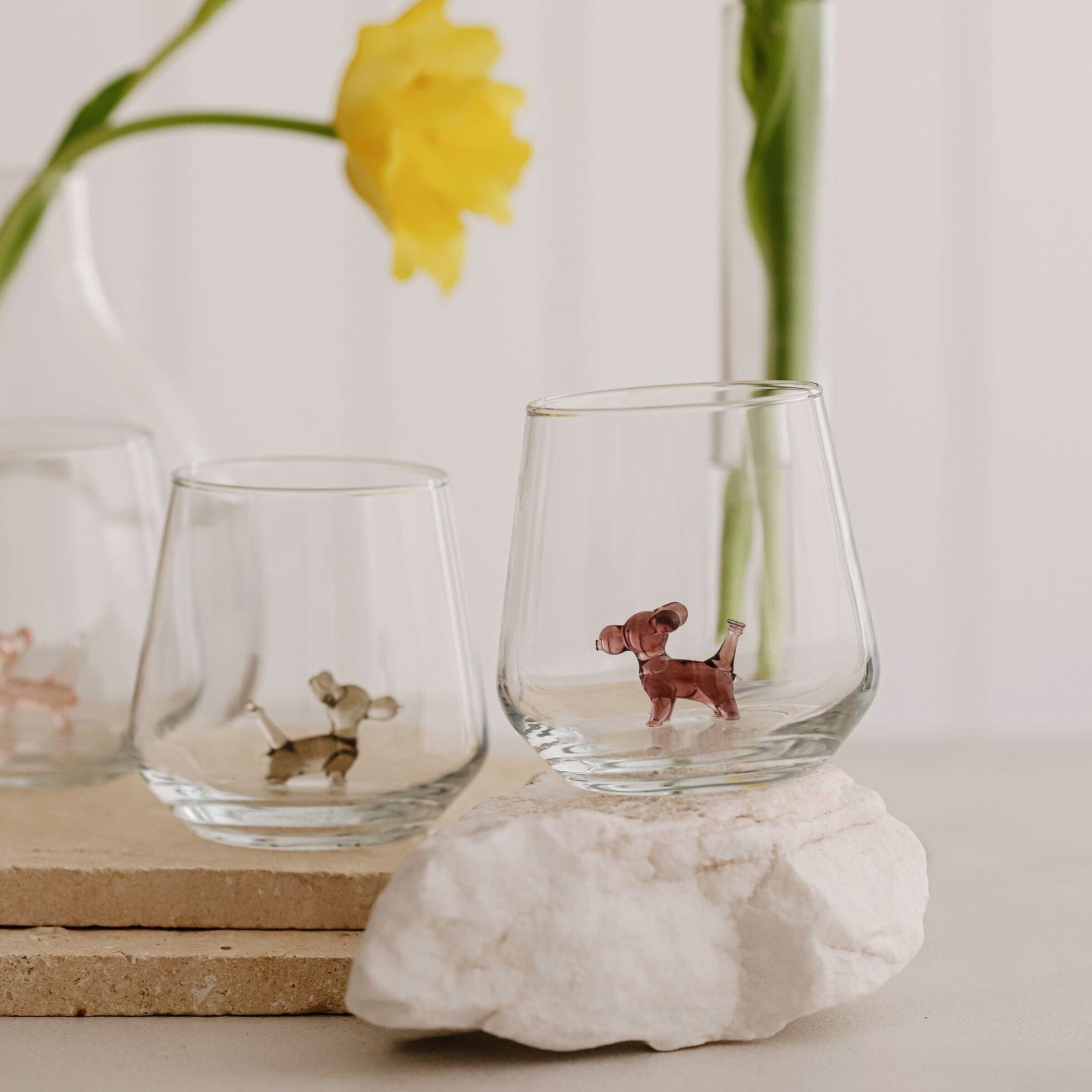 Gold Leopard Print Stemless Wine Glass