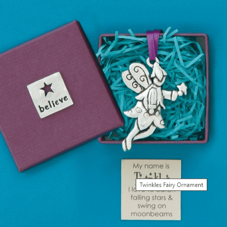 Pewter Fairy Believe Ornament, Twinkles Basic Spirit 