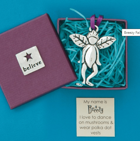 Pewter Fairy Believe Ornament, Breezy Basic Spirit 