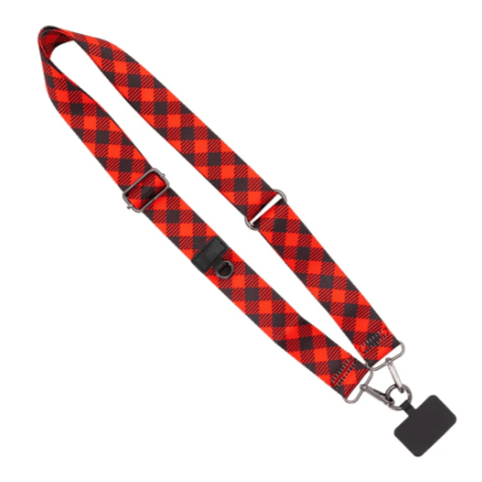 Crossbody Cell Phone Strap, Christmas Plaid Save The Girls 