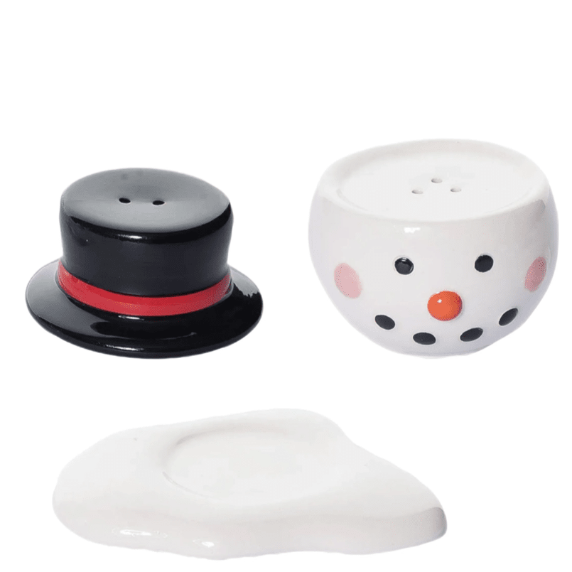 Melted Snowman Salt &amp; Pepper Shakers Transpac 