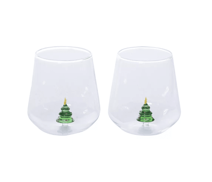 Tiny Animal Wine Glass, Tree Decor Transpac 