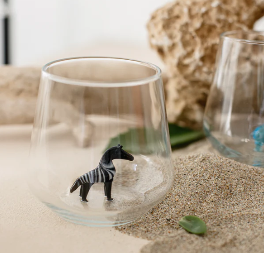 Tiny Animal Wine Glass, Zebra