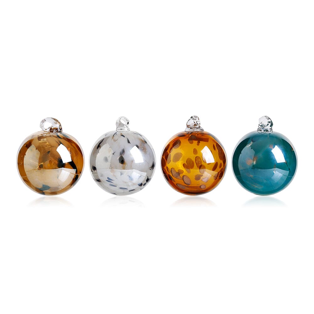 Hand Blown Glass Baubles, Sand Diamond Star 