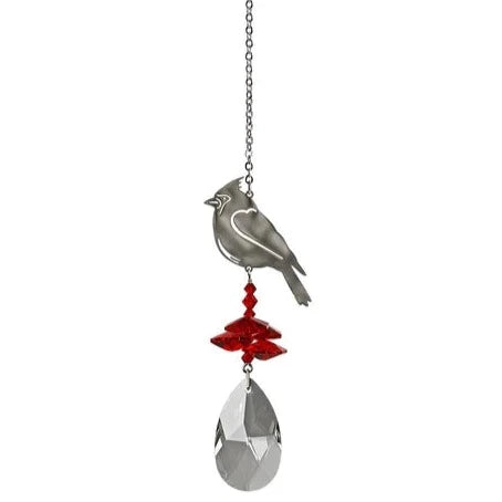 Crystal Fantasy Cardinal Suncatcher, 10 Woodstock Chimes 