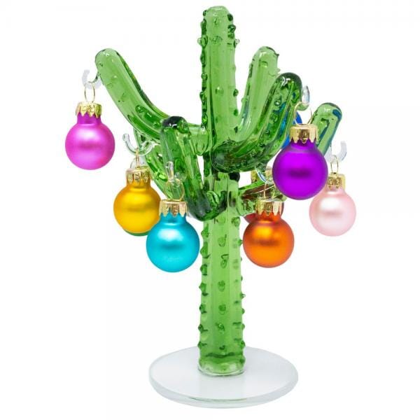 Glass Whimsical Christmas Cactus 7 Decor Gift Essentials 