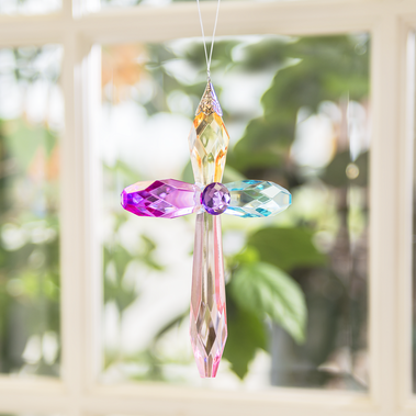 Acrylic Rainbow Cross Ornament, Bloom