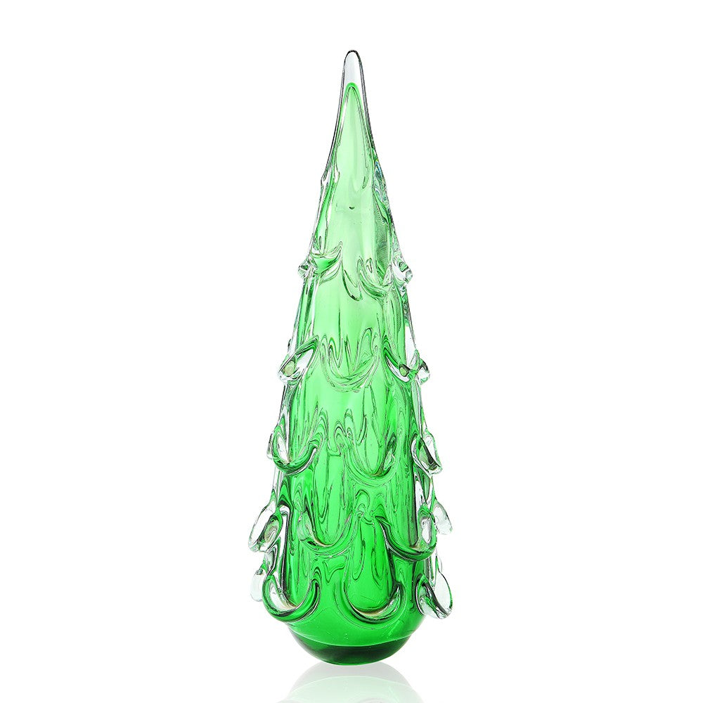 Snow Drift Blown Glass Tree, Green Large