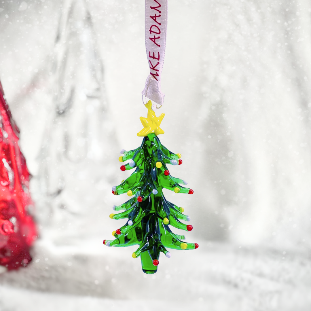 Ribbon Glass Ornament 25, Christmas Tree