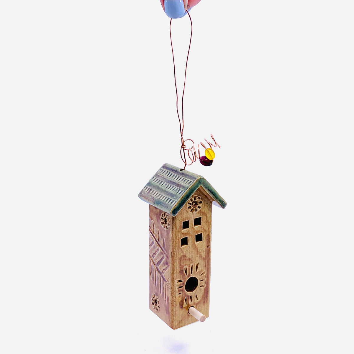 Hanging Clay Bird House, 8 Decor Macone Clay 