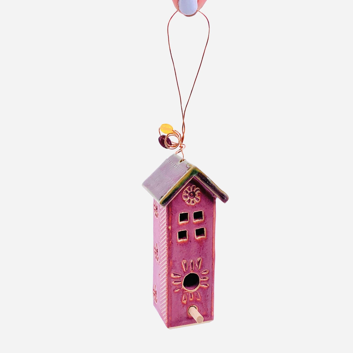 Hanging Clay Bird House, 1 Decor Macone Clay 