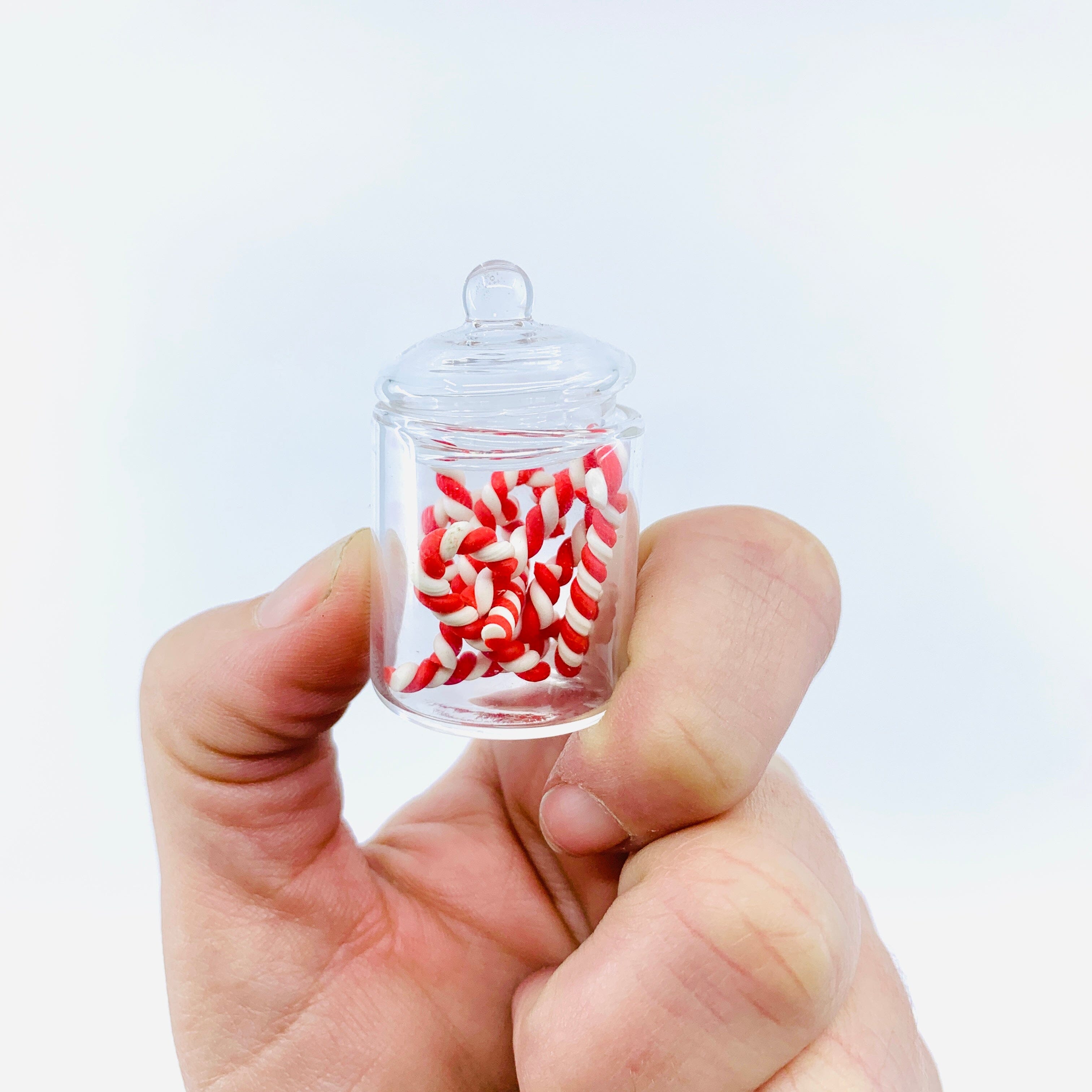 Tiny Animal Glass Straw, Candy Cane - Luke Adams Glass Blowing Studio